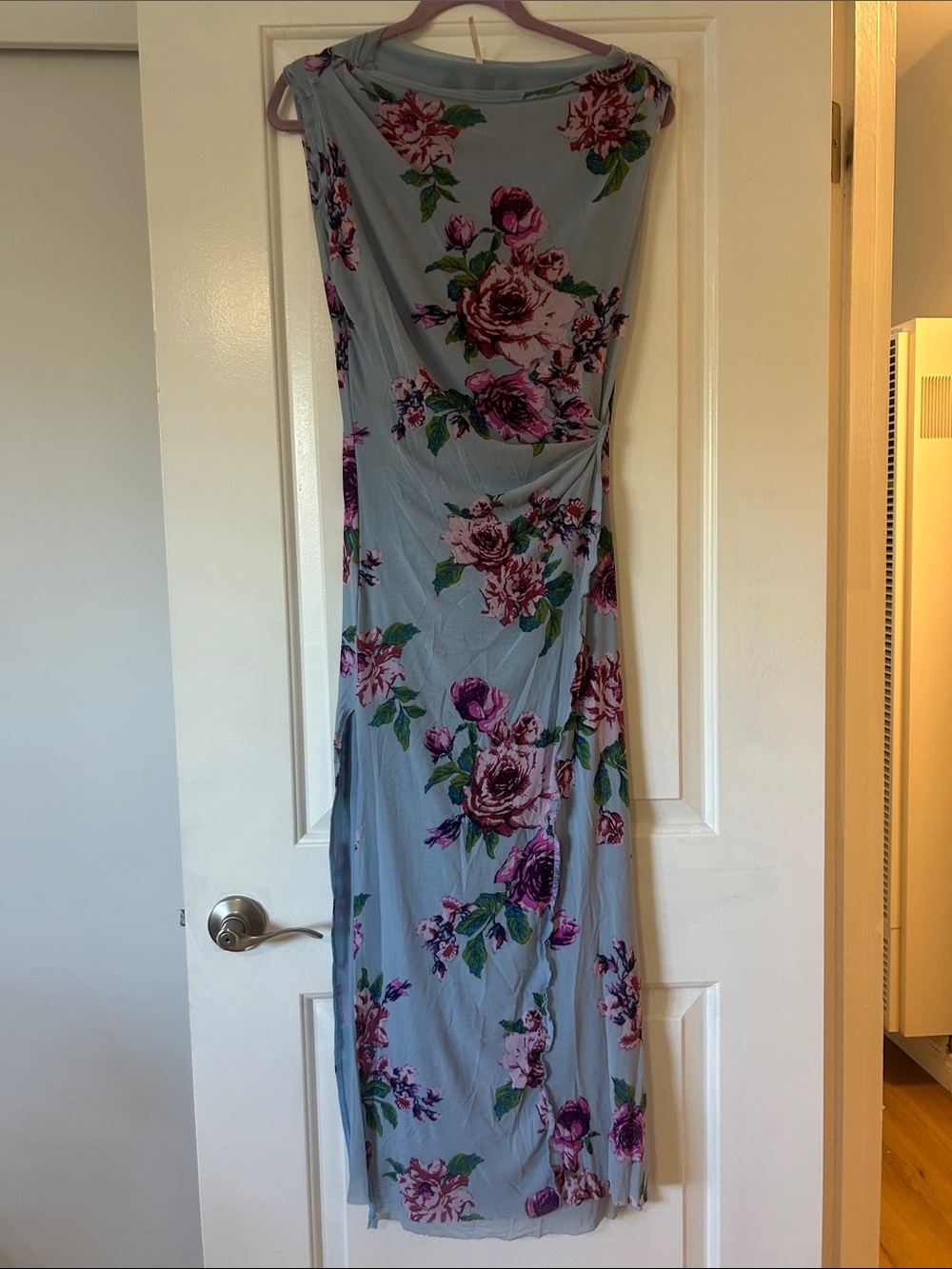 Free People Lavender Maxi Dress with Pink Floral Print